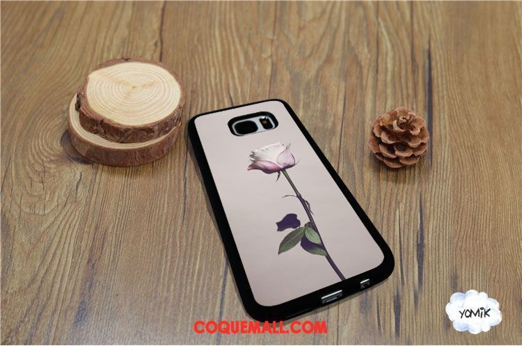 Étui Samsung Galaxy S7 Blanc Nouveau Silicone, Coque Samsung Galaxy S7 Téléphone Portable Fleurs