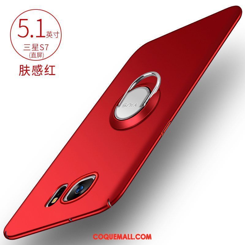 Étui Samsung Galaxy S7 Délavé En Daim Rouge Téléphone Portable, Coque Samsung Galaxy S7 Très Mince Couvercle Arrière