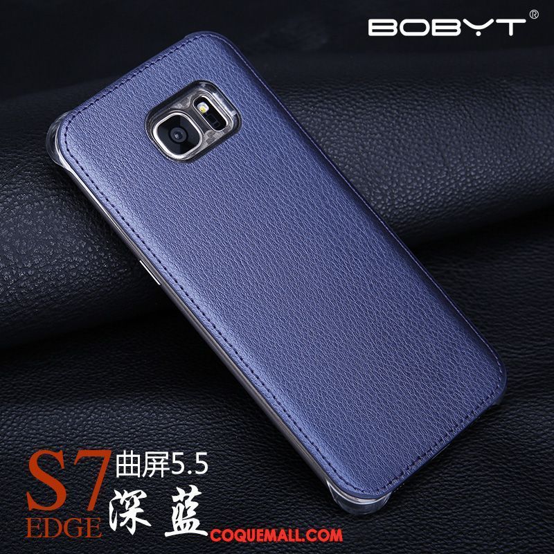 Étui Samsung Galaxy S7 Edge Blanc Foncé Étui En Cuir, Coque Samsung Galaxy S7 Edge Étoile Téléphone Portable