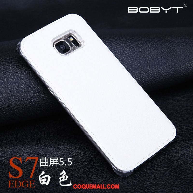 Étui Samsung Galaxy S7 Edge Blanc Foncé Étui En Cuir, Coque Samsung Galaxy S7 Edge Étoile Téléphone Portable