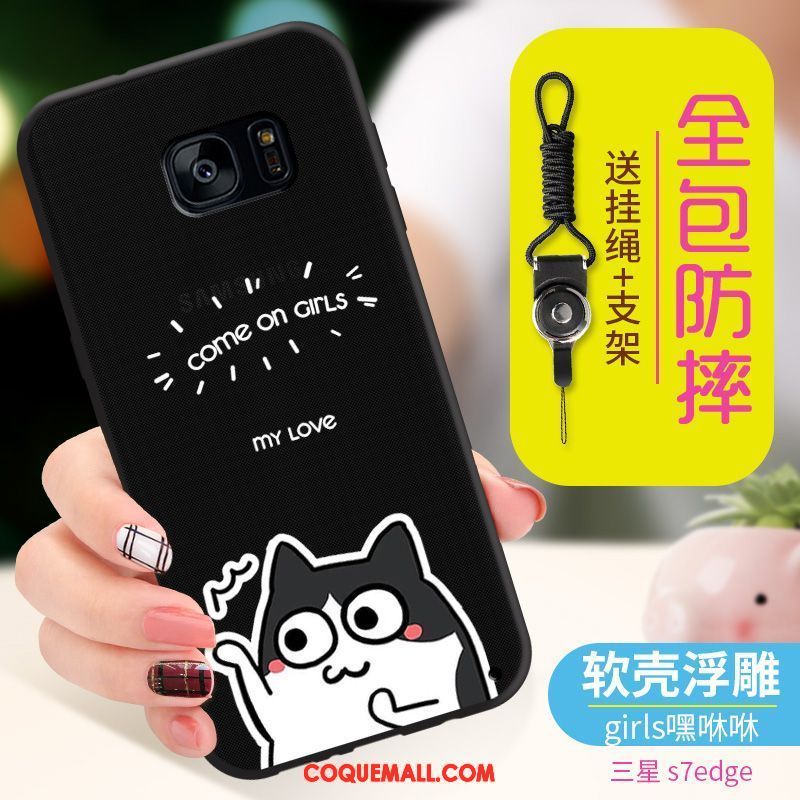 Étui Samsung Galaxy S7 Edge Bleu Créatif Tendance, Coque Samsung Galaxy S7 Edge Tout Compris Dessin Animé