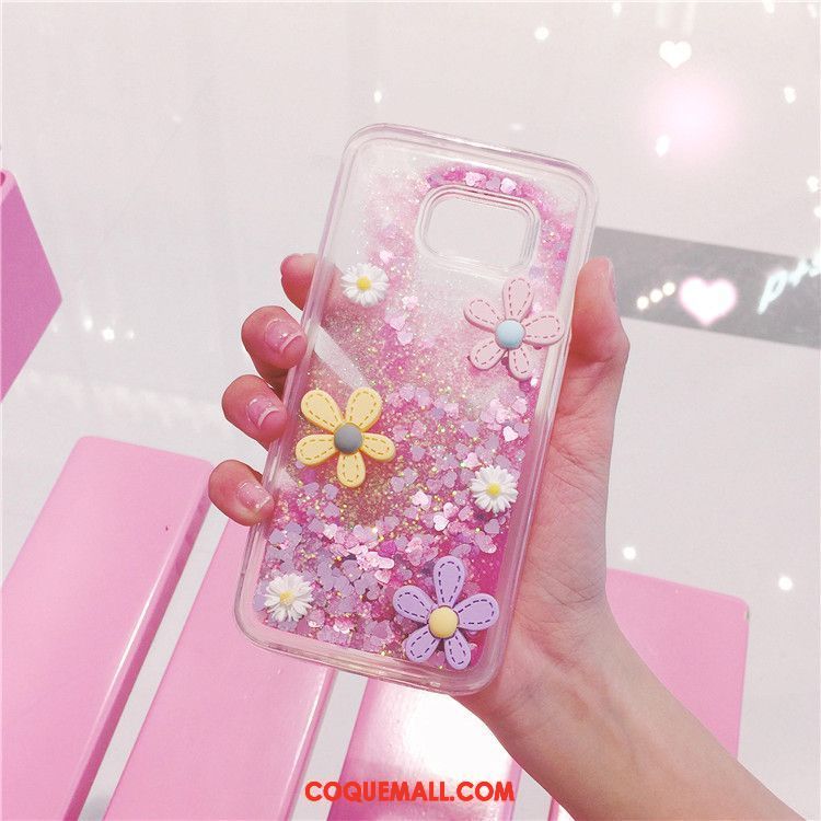 Étui Samsung Galaxy S7 Edge Charmant Fleurs Protection, Coque Samsung Galaxy S7 Edge Rose Quicksand