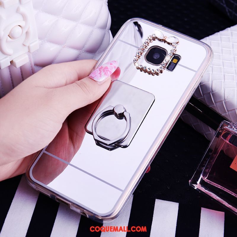 Étui Samsung Galaxy S7 Edge Fluide Doux Miroir Protection, Coque Samsung Galaxy S7 Edge Étoile Téléphone Portable Champagner Farbe
