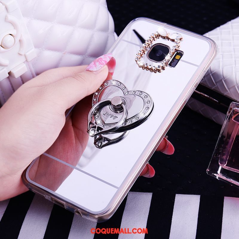 Étui Samsung Galaxy S7 Edge Fluide Doux Miroir Protection, Coque Samsung Galaxy S7 Edge Étoile Téléphone Portable Champagner Farbe