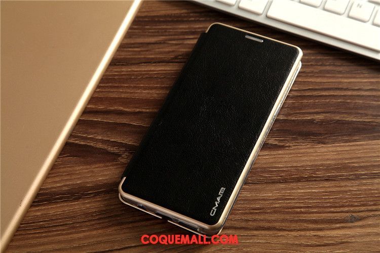 Étui Samsung Galaxy S7 Edge Fluide Doux Noir Étui En Cuir, Coque Samsung Galaxy S7 Edge Incassable Protection