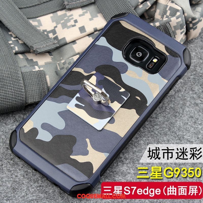 Étui Samsung Galaxy S7 Edge Incassable Étoile Silicone, Coque Samsung Galaxy S7 Edge Téléphone Portable Camouflage Braun