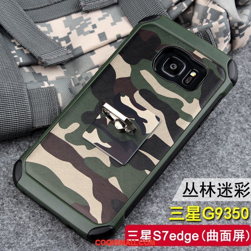 Étui Samsung Galaxy S7 Edge Incassable Étoile Silicone, Coque Samsung Galaxy S7 Edge Téléphone Portable Camouflage Braun