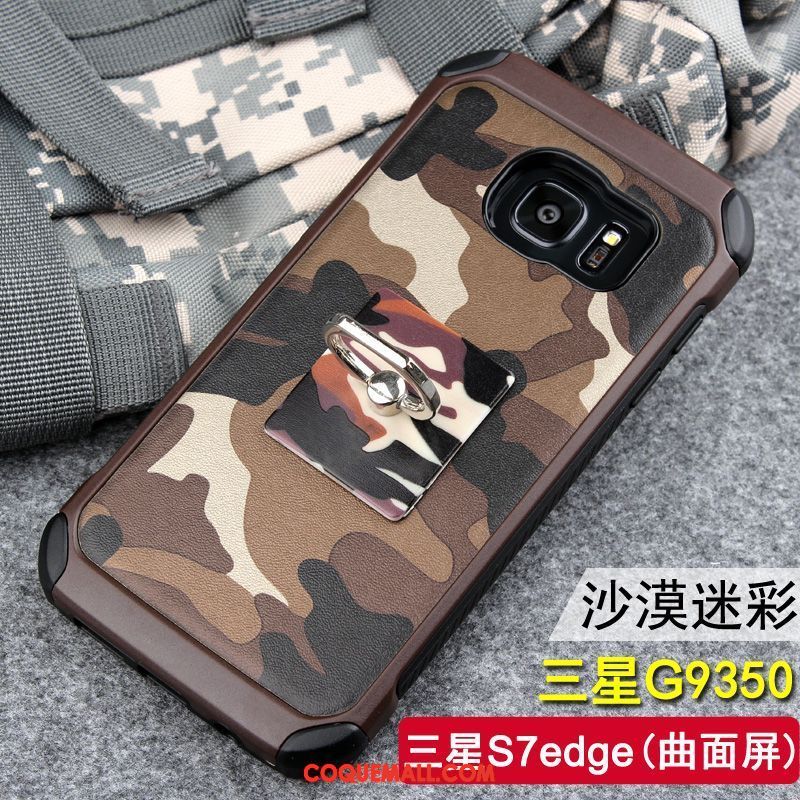 Étui Samsung Galaxy S7 Edge Incassable Étoile Silicone, Coque Samsung Galaxy S7 Edge Téléphone Portable Camouflage Braun