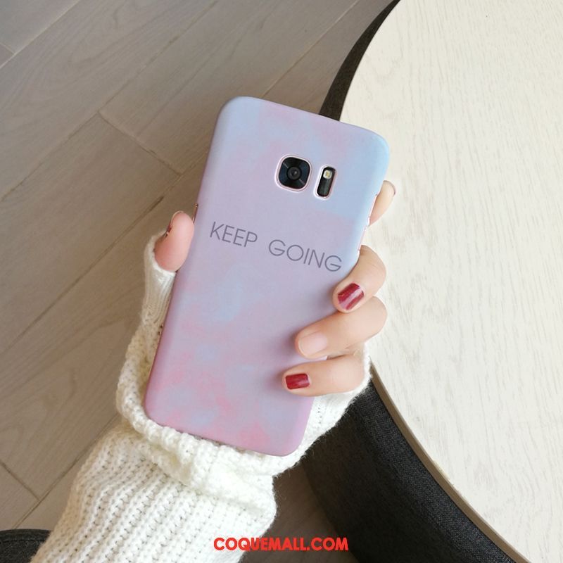 Étui Samsung Galaxy S7 Edge Modèle Fleurie Sac Rose, Coque Samsung Galaxy S7 Edge Simple Tendance