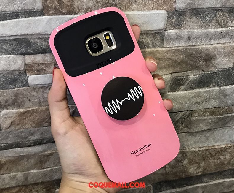 Étui Samsung Galaxy S7 Edge Personnalité Téléphone Portable Créatif, Coque Samsung Galaxy S7 Edge Paillette Noir Beige