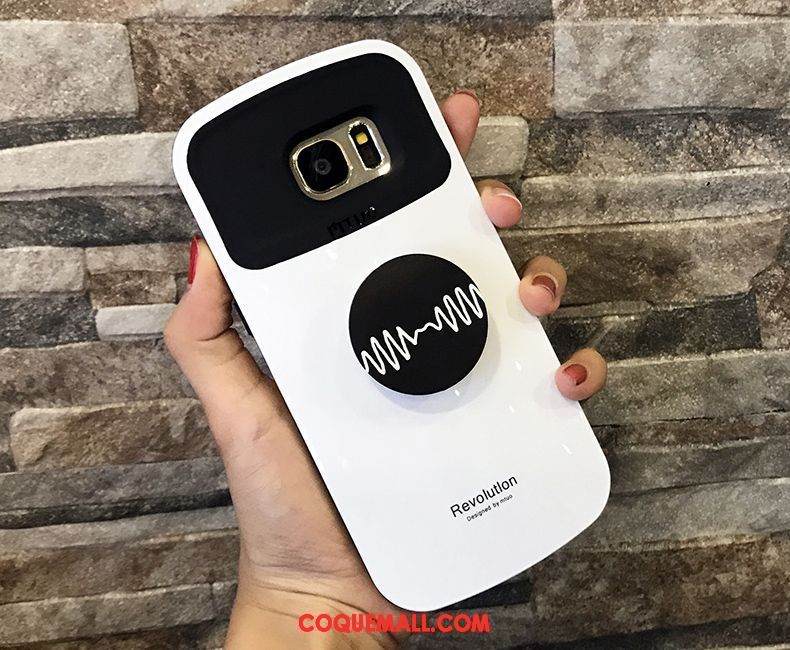 Étui Samsung Galaxy S7 Edge Personnalité Téléphone Portable Créatif, Coque Samsung Galaxy S7 Edge Paillette Noir Beige