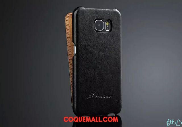 Étui Samsung Galaxy S7 Edge Protection Cuir Véritable Téléphone Portable, Coque Samsung Galaxy S7 Edge Légère Étoile Braun