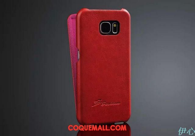 Étui Samsung Galaxy S7 Edge Protection Cuir Véritable Téléphone Portable, Coque Samsung Galaxy S7 Edge Légère Étoile Braun