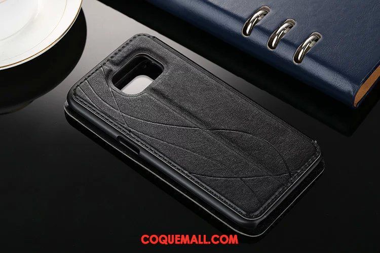 Étui Samsung Galaxy S7 Edge Protection Foncé Difficile, Coque Samsung Galaxy S7 Edge Étoile Étui En Cuir Braun