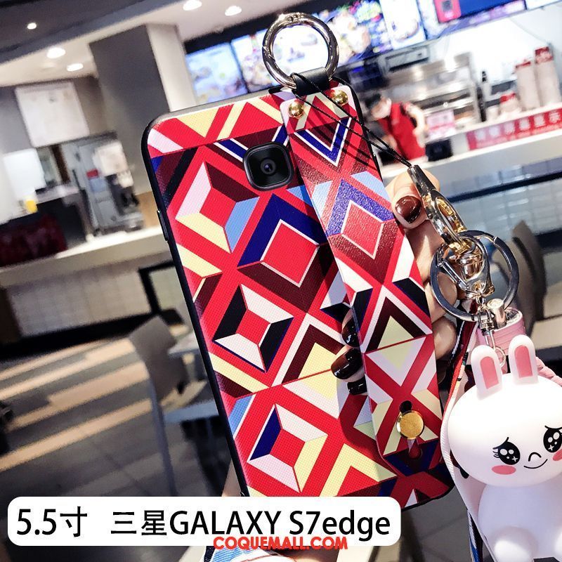 Étui Samsung Galaxy S7 Edge Protection Incassable Ornements Suspendus, Coque Samsung Galaxy S7 Edge Créatif Couvercle Arrière
