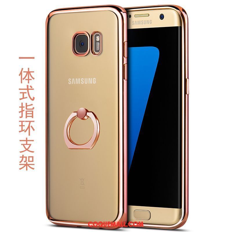 Étui Samsung Galaxy S7 Edge Silicone Téléphone Portable Anneau, Coque Samsung Galaxy S7 Edge Boucle Fluide Doux