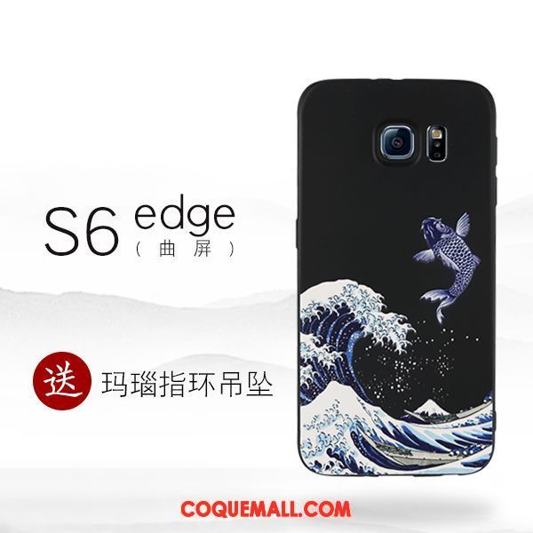 Étui Samsung Galaxy S7 Edge Silicone Étoile Noir, Coque Samsung Galaxy S7 Edge Personnalité Créatif