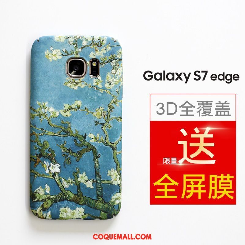 Étui Samsung Galaxy S7 Edge Tendance Bleu Membrane, Coque Samsung Galaxy S7 Edge Téléphone Portable Étoile