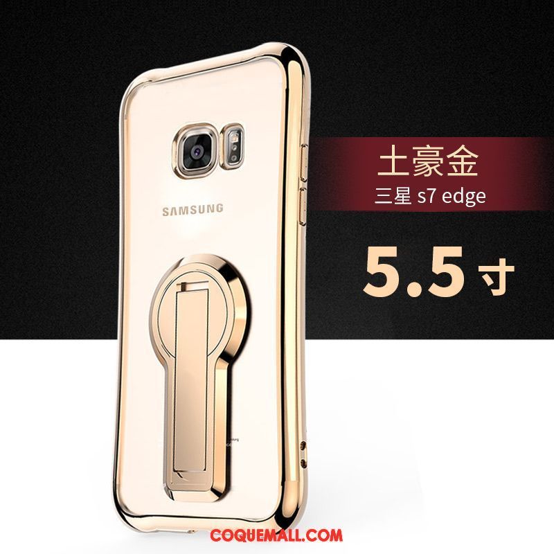 Étui Samsung Galaxy S7 Edge Téléphone Portable Silicone Argent, Coque Samsung Galaxy S7 Edge Étoile Support