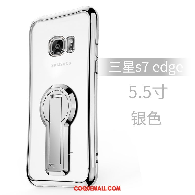 Étui Samsung Galaxy S7 Edge Téléphone Portable Silicone Argent, Coque Samsung Galaxy S7 Edge Étoile Support