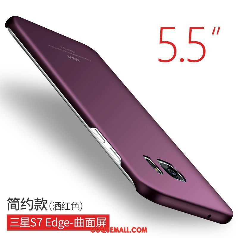 Étui Samsung Galaxy S7 Edge Téléphone Portable Étoile Protection, Coque Samsung Galaxy S7 Edge Délavé En Daim Rouge