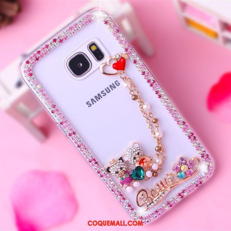 Étui Samsung Galaxy S7 Edge Étoile Strass Téléphone Portable, Coque Samsung Galaxy S7 Edge Protection Ornements Suspendus