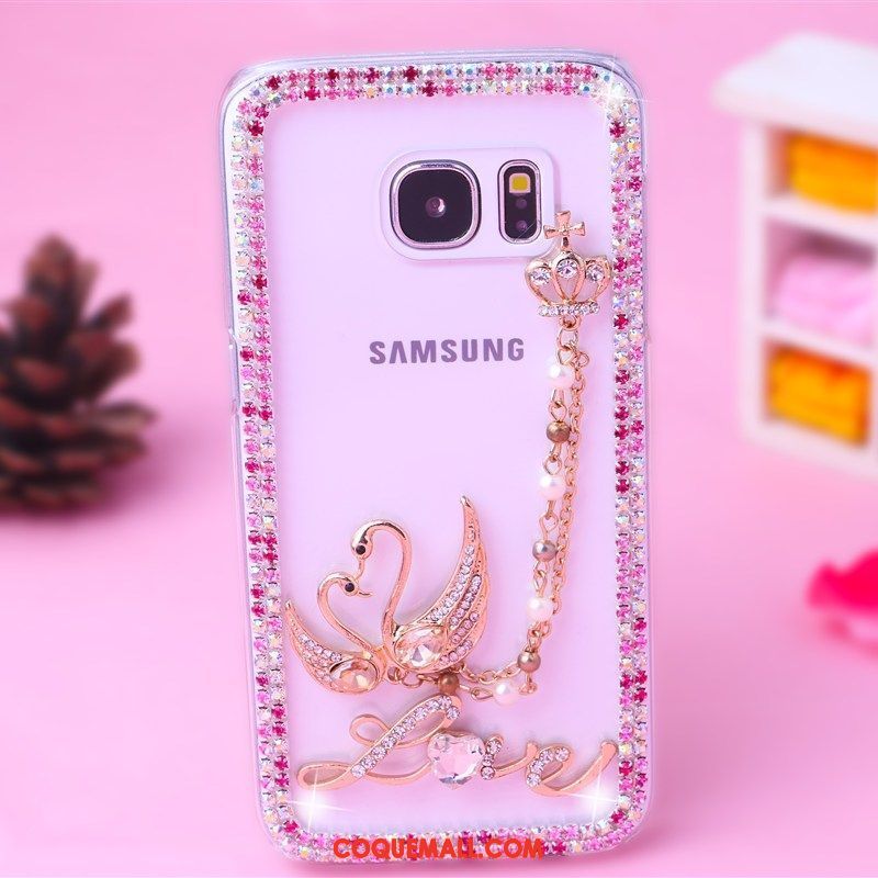 Étui Samsung Galaxy S7 Edge Étoile Strass Téléphone Portable, Coque Samsung Galaxy S7 Edge Protection Ornements Suspendus