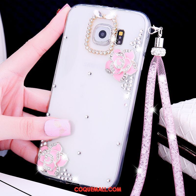 Étui Samsung Galaxy S7 Fluide Doux Incassable Fleur, Coque Samsung Galaxy S7 Noir Étoile