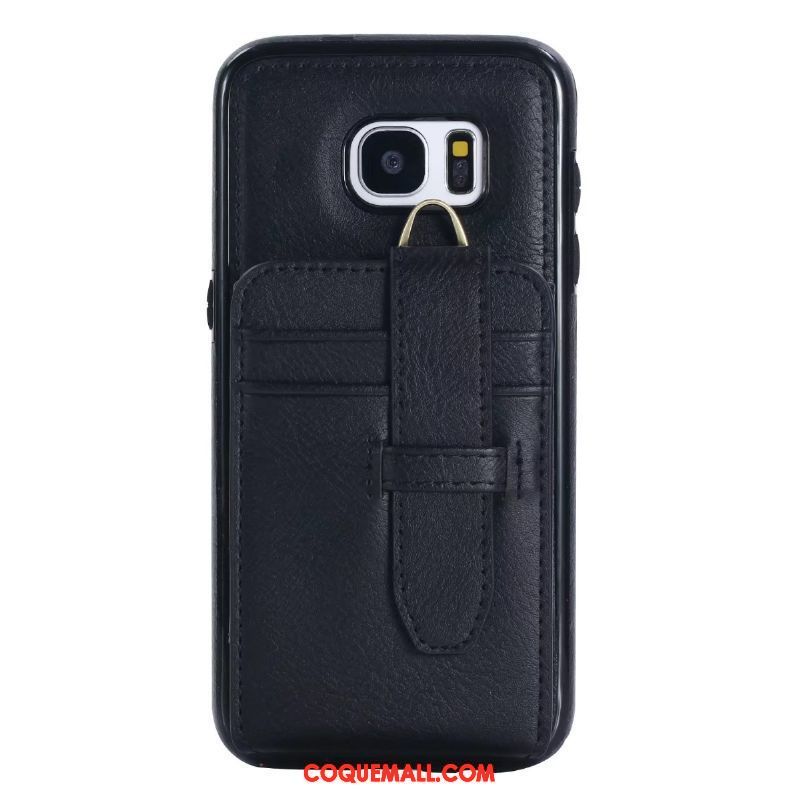 Étui Samsung Galaxy S7 Incassable Ornements Suspendus Étui En Cuir, Coque Samsung Galaxy S7 Noir Étoile