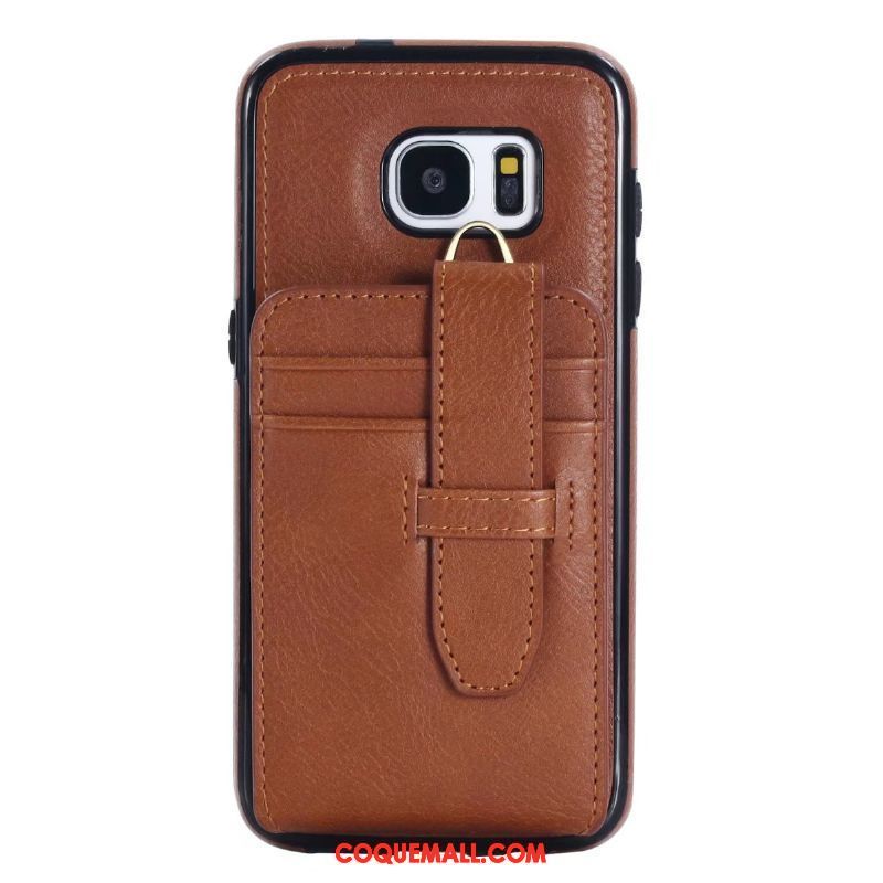 Étui Samsung Galaxy S7 Incassable Ornements Suspendus Étui En Cuir, Coque Samsung Galaxy S7 Noir Étoile