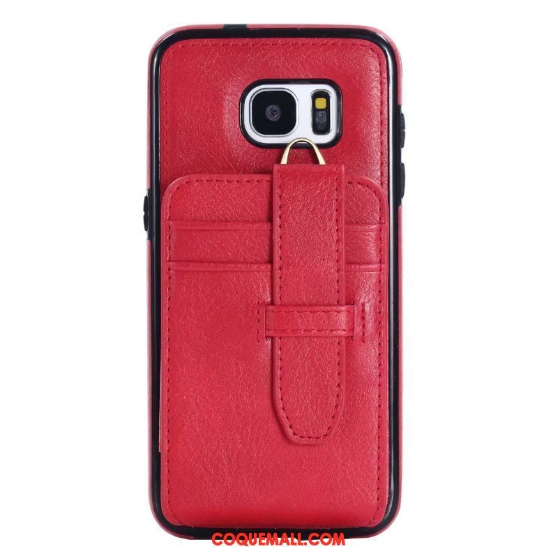 Étui Samsung Galaxy S7 Incassable Ornements Suspendus Étui En Cuir, Coque Samsung Galaxy S7 Noir Étoile