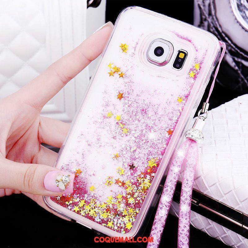 Étui Samsung Galaxy S7 Incruster Strass Protection Rose, Coque Samsung Galaxy S7 Téléphone Portable Étoile