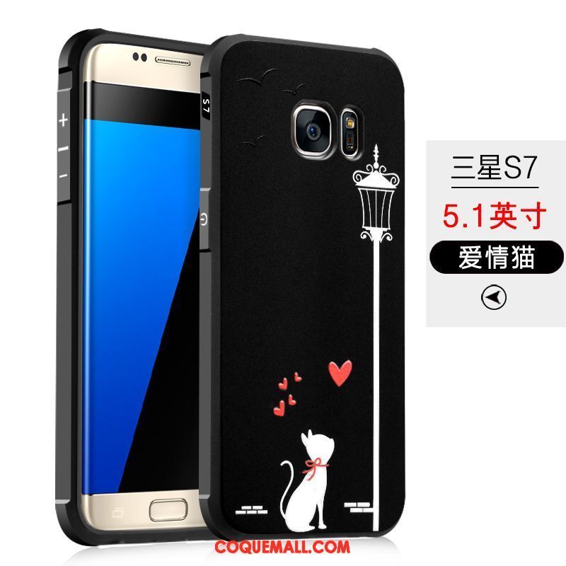 Étui Samsung Galaxy S7 Noir Téléphone Portable Protection, Coque Samsung Galaxy S7 Étoile Incassable
