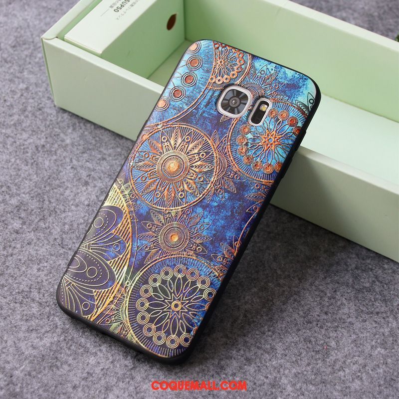 Étui Samsung Galaxy S7 Plaid Délavé En Daim Tout Compris, Coque Samsung Galaxy S7 Mode Gaufrage