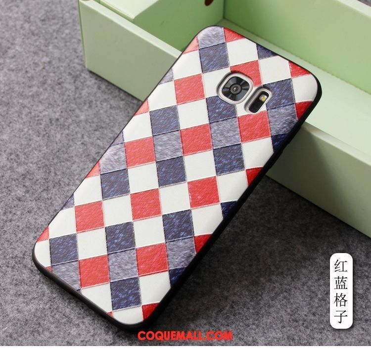 Étui Samsung Galaxy S7 Plaid Délavé En Daim Tout Compris, Coque Samsung Galaxy S7 Mode Gaufrage