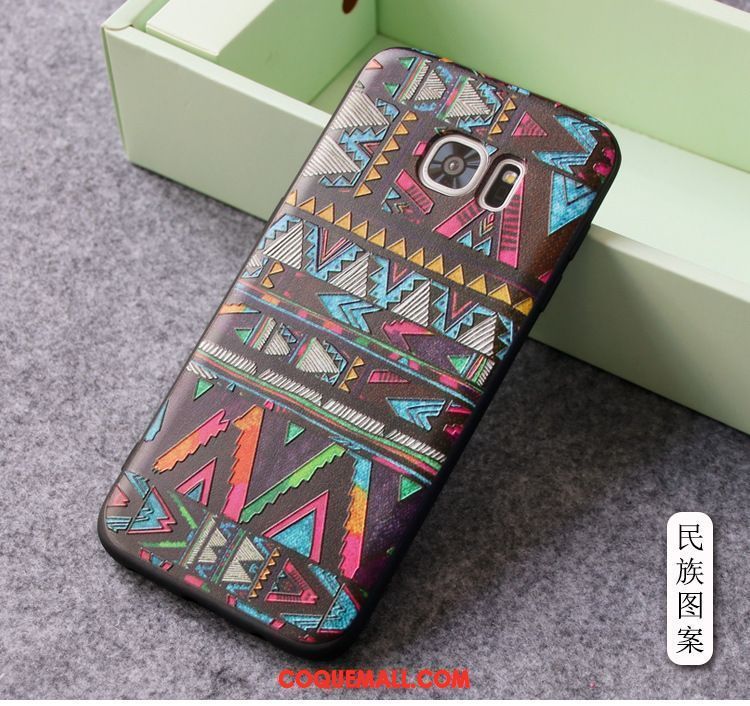 Étui Samsung Galaxy S7 Plaid Délavé En Daim Tout Compris, Coque Samsung Galaxy S7 Mode Gaufrage