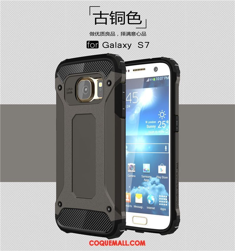 Étui Samsung Galaxy S7 Protection Armure Or, Coque Samsung Galaxy S7 Étoile Téléphone Portable