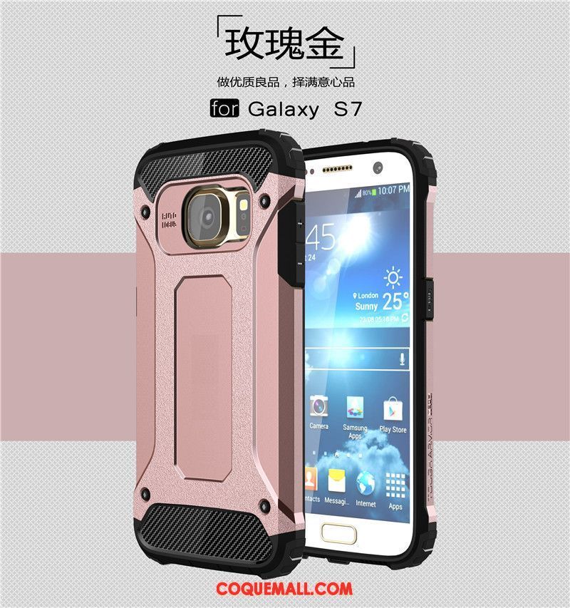 Étui Samsung Galaxy S7 Protection Armure Or, Coque Samsung Galaxy S7 Étoile Téléphone Portable