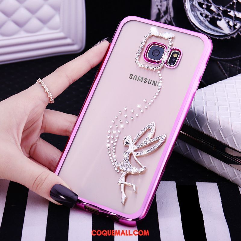 Étui Samsung Galaxy S7 Protection Transparent Étoile, Coque Samsung Galaxy S7 Téléphone Portable Or