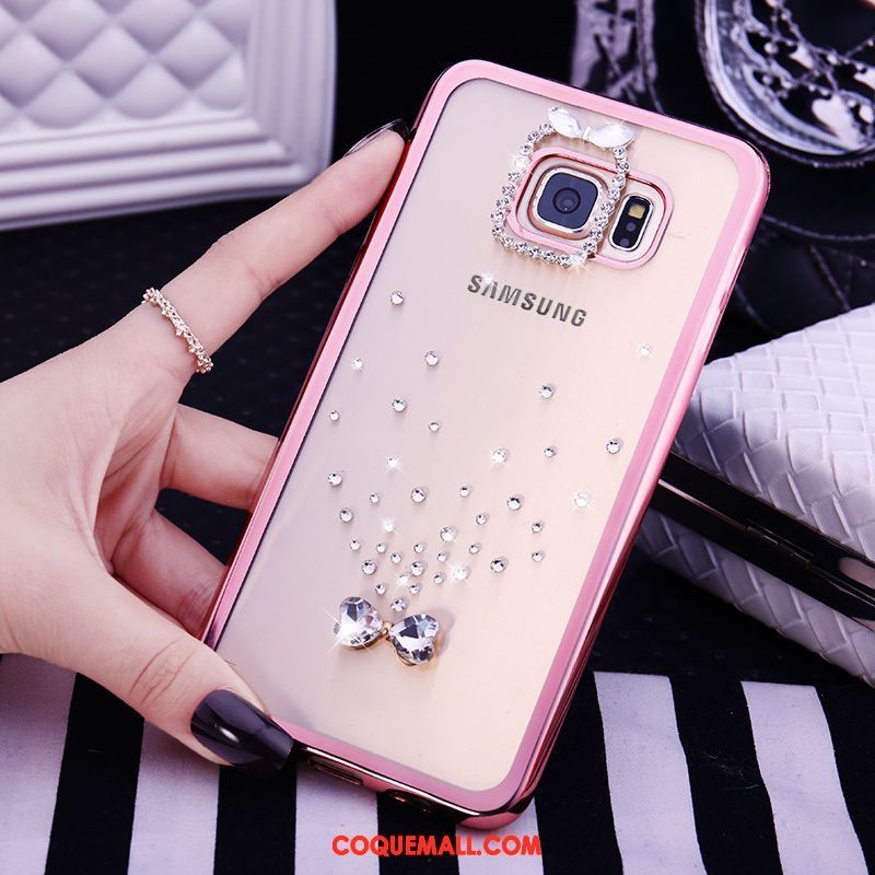 Étui Samsung Galaxy S7 Protection Transparent Étoile, Coque Samsung Galaxy S7 Téléphone Portable Or