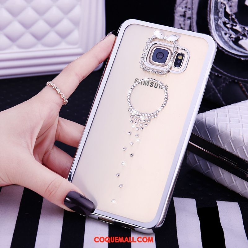 Étui Samsung Galaxy S7 Protection Transparent Étoile, Coque Samsung Galaxy S7 Téléphone Portable Or