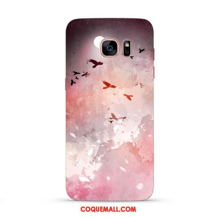 Étui Samsung Galaxy S7 Tout Compris Original Fluide Doux, Coque Samsung Galaxy S7 Rose Sakura