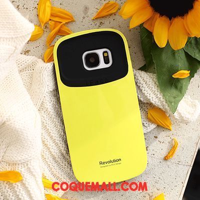 Étui Samsung Galaxy S7 Téléphone Portable Couleur Unie Incassable, Coque Samsung Galaxy S7 Orange Amoureux