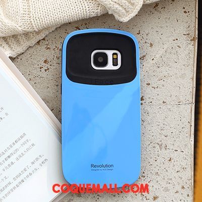 Étui Samsung Galaxy S7 Téléphone Portable Couleur Unie Incassable, Coque Samsung Galaxy S7 Orange Amoureux