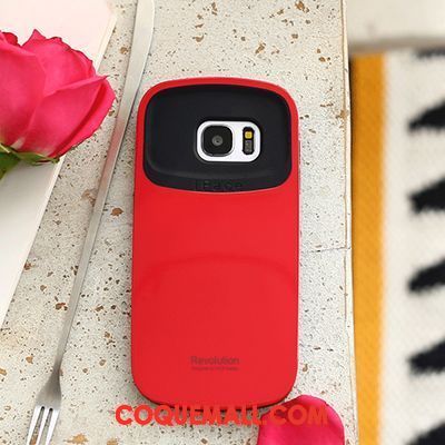 Étui Samsung Galaxy S7 Téléphone Portable Couleur Unie Incassable, Coque Samsung Galaxy S7 Orange Amoureux