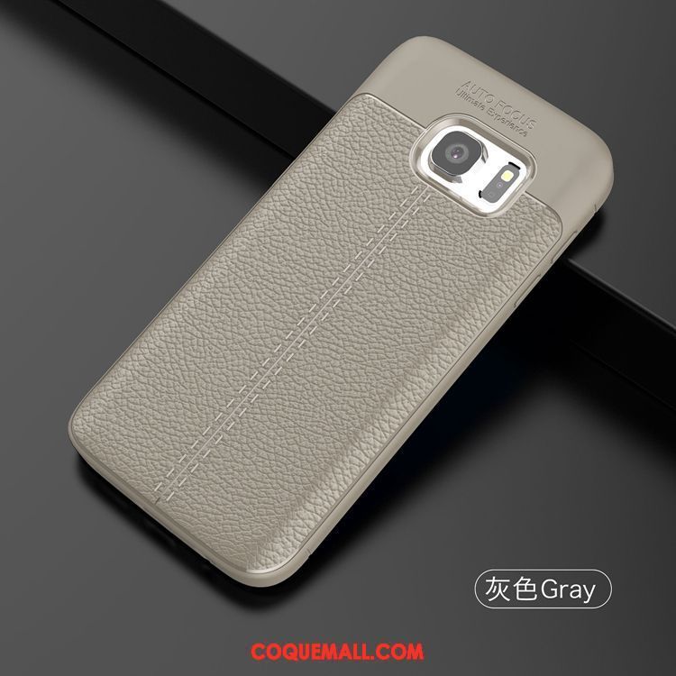 Étui Samsung Galaxy S7 Étoile Téléphone Portable Délavé En Daim, Coque Samsung Galaxy S7 Tendance Gris