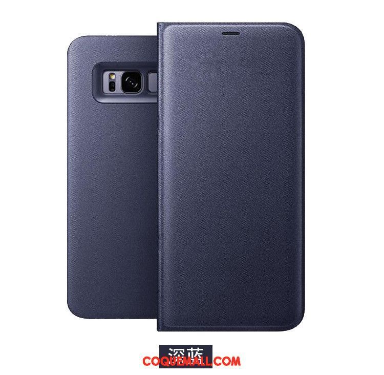 Étui Samsung Galaxy S8 Bleu Carte Étui En Cuir, Coque Samsung Galaxy S8 Étoile Incassable