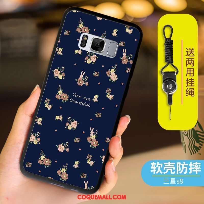 Étui Samsung Galaxy S8 Bleu Fluide Doux Téléphone Portable, Coque Samsung Galaxy S8 Étoile Dessin Animé