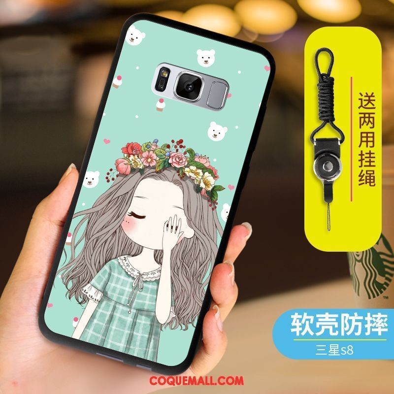 Étui Samsung Galaxy S8 Bleu Fluide Doux Téléphone Portable, Coque Samsung Galaxy S8 Étoile Dessin Animé