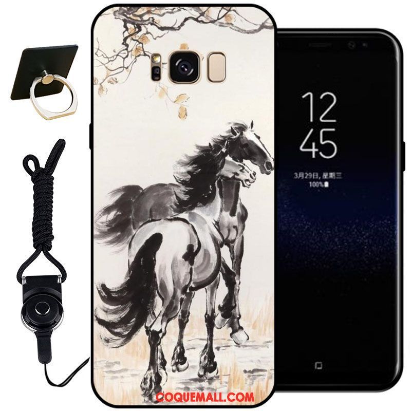 Étui Samsung Galaxy S8+ Classiques Rose Silicone, Coque Samsung Galaxy S8+ Peinture Téléphone Portable